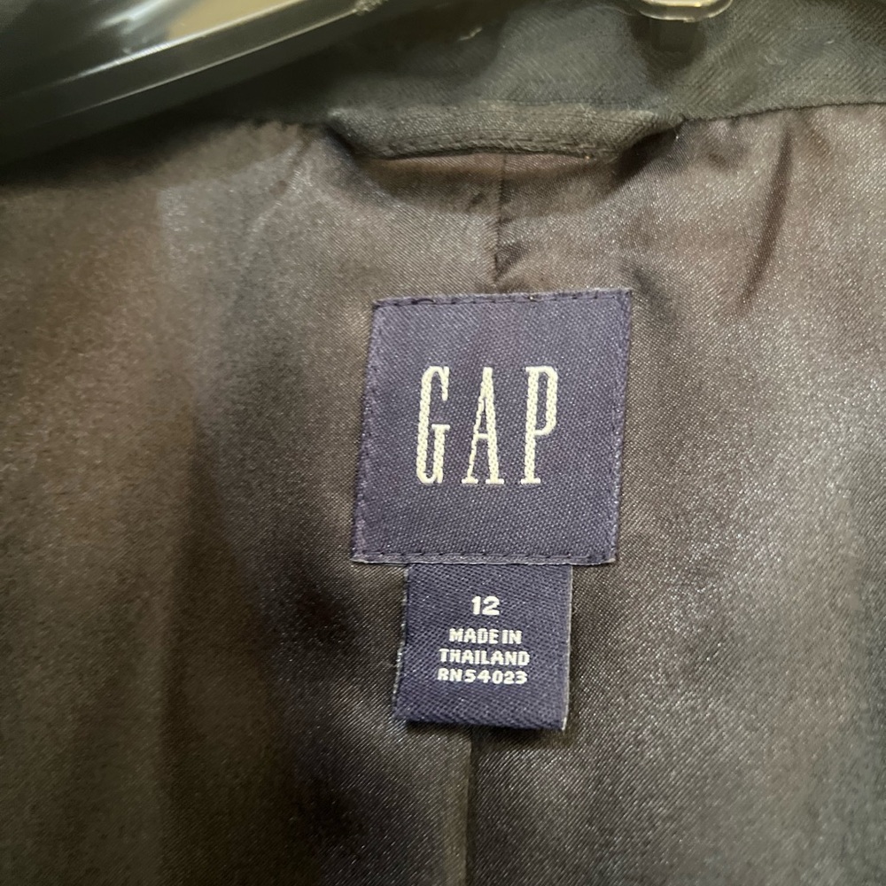 GAP cotton tailored structured women sz 12 black blazer business career smart - Picture 5 of 11